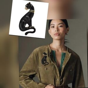 NWOT Midnight Black Panther Brooch Hat Jacket Scarf Pun Charm Brooches